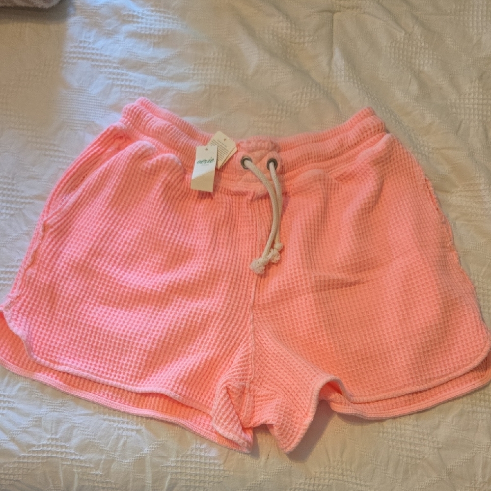 Aerie Bright Pink Waffle Knit Athletic Shorts